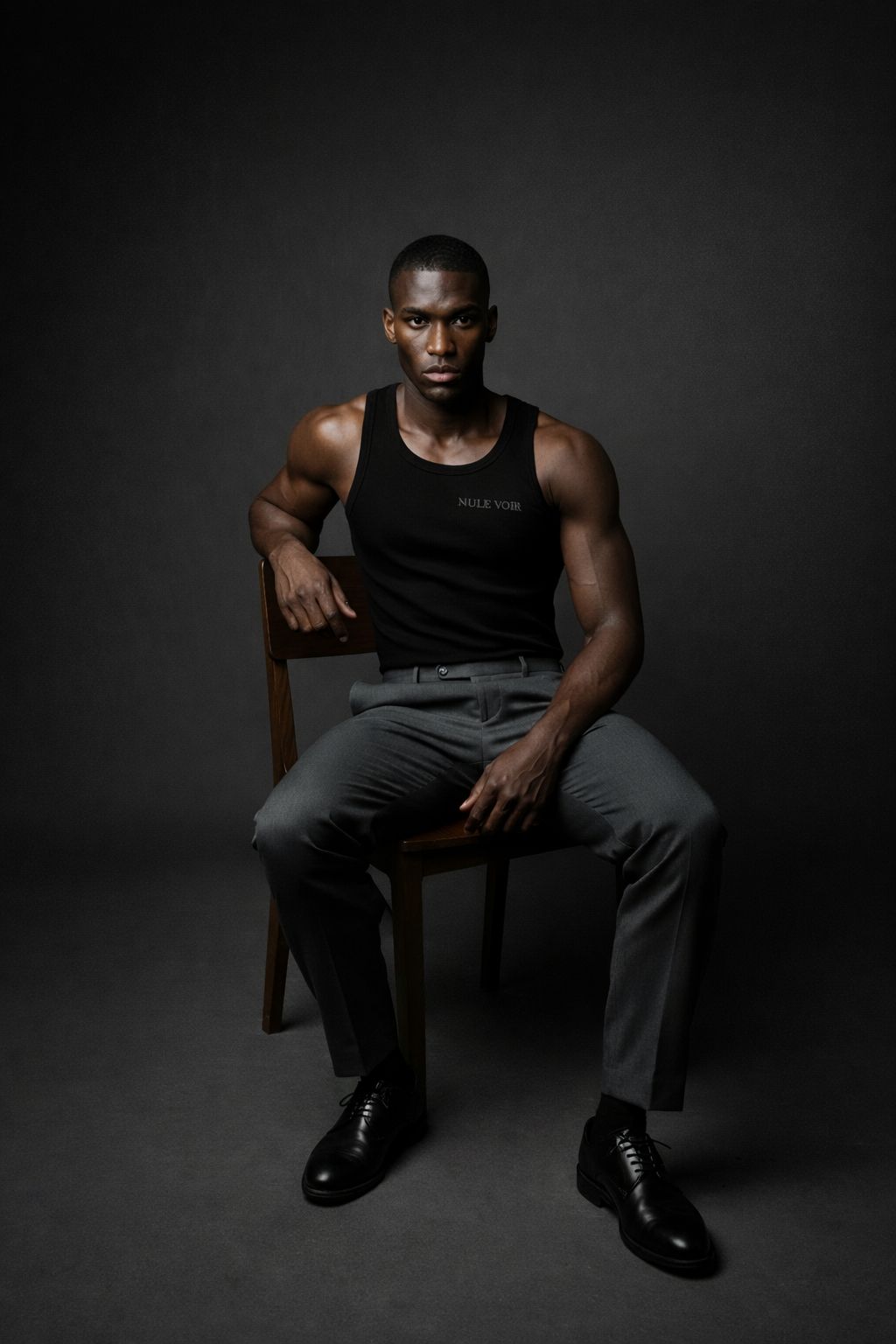 Herren Unterhemd, Schwarz