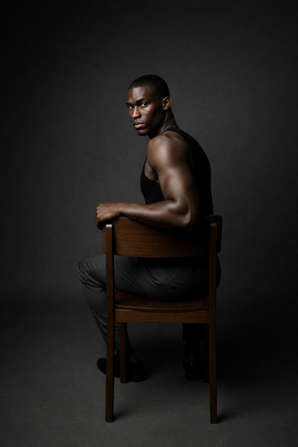 Herren Unterhemd, Schwarz